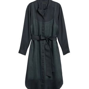 Banana Republic Ramie Shirt Dress - Slate Green. Women’s Small. Like New.
